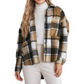 Zeagoo Dealsforyoudays Women'S Casual Plaid Shacket Long Sleeve Button down Flannel Shirts Jacket Coats with Side Pockets