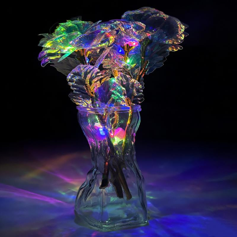 Valentine'S Day Rose Gifts for Her, Birthday Gifts for Women, Galaxy Rose Glass Forever Flowers with Heart-Shaped Base, Eternal Crystal Roses, Valentine Gifts for Grandma Wife Sister Girlfriend