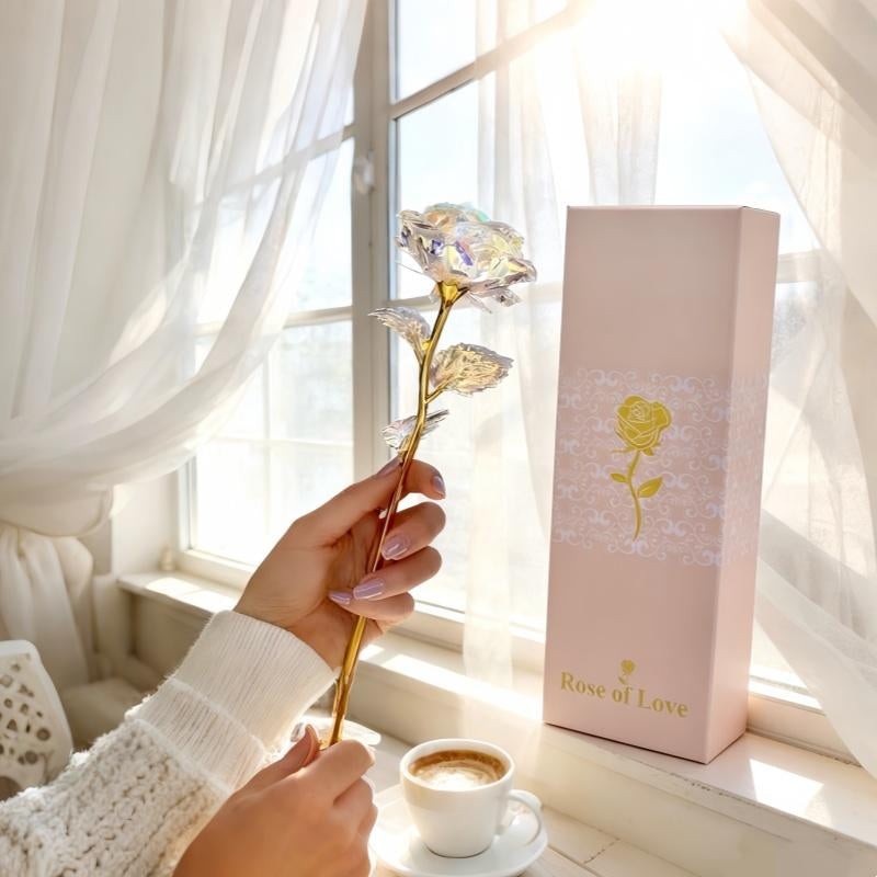 Valentine'S Day Rose Gifts for Her, Birthday Gifts for Women, Galaxy Rose Glass Forever Flowers with Heart-Shaped Base, Eternal Crystal Roses, Valentine Gifts for Grandma Wife Sister Girlfriend